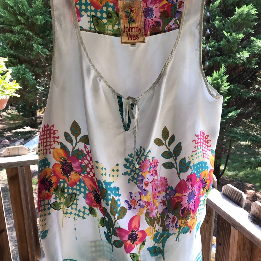 Johnny Was silk tank top M